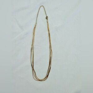 NWOT Multi-Strand Twisted Gold Chain Necklace – Adjustable Length